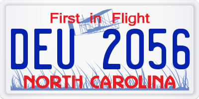 NC license plate DEU2056