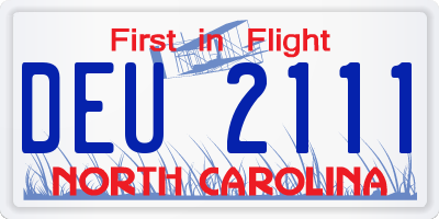 NC license plate DEU2111
