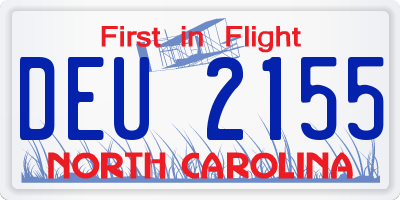 NC license plate DEU2155