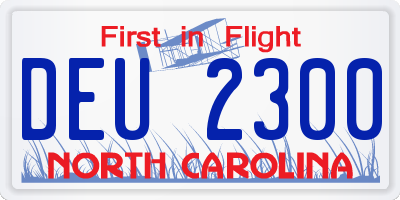 NC license plate DEU2300