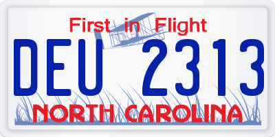 NC license plate DEU2313