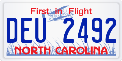 NC license plate DEU2492