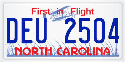 NC license plate DEU2504