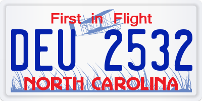 NC license plate DEU2532