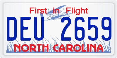 NC license plate DEU2659