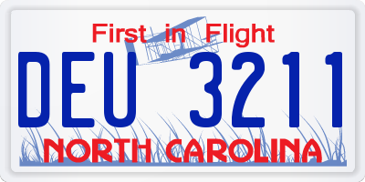 NC license plate DEU3211