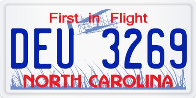 NC license plate DEU3269