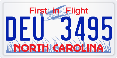 NC license plate DEU3495