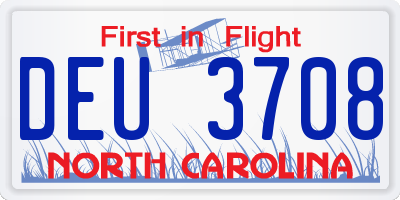 NC license plate DEU3708