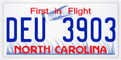 NC license plate DEU3903