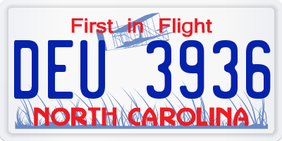 NC license plate DEU3936