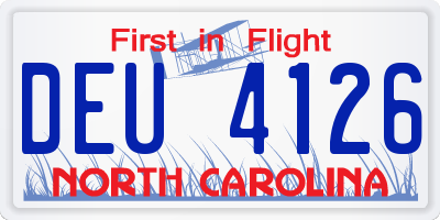 NC license plate DEU4126