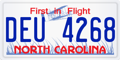 NC license plate DEU4268