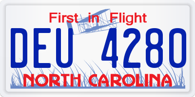 NC license plate DEU4280