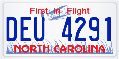 NC license plate DEU4291
