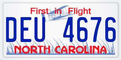 NC license plate DEU4676