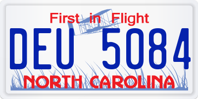 NC license plate DEU5084
