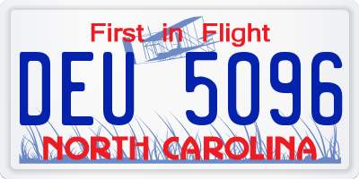 NC license plate DEU5096