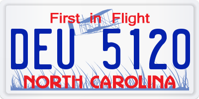 NC license plate DEU5120