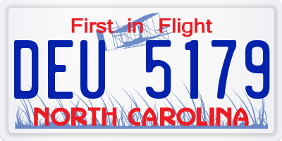 NC license plate DEU5179