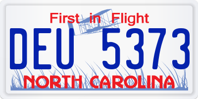 NC license plate DEU5373