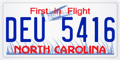 NC license plate DEU5416
