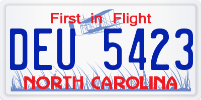 NC license plate DEU5423