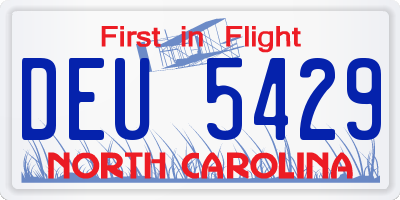 NC license plate DEU5429