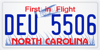NC license plate DEU5506
