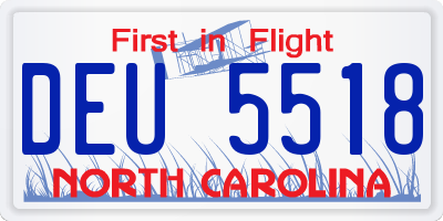 NC license plate DEU5518