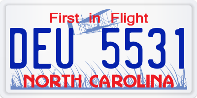 NC license plate DEU5531