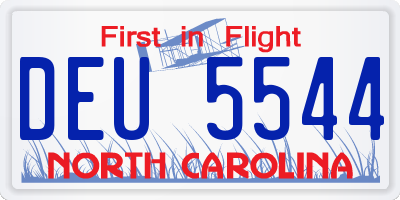 NC license plate DEU5544