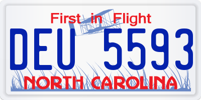 NC license plate DEU5593