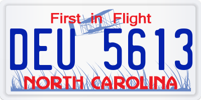 NC license plate DEU5613