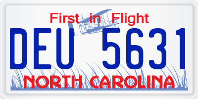NC license plate DEU5631