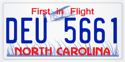 NC license plate DEU5661