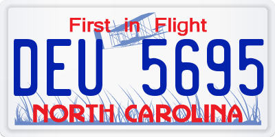 NC license plate DEU5695
