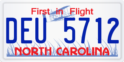 NC license plate DEU5712