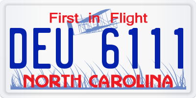 NC license plate DEU6111
