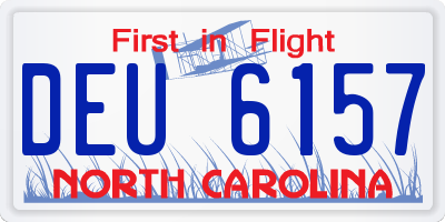 NC license plate DEU6157