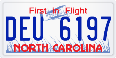 NC license plate DEU6197