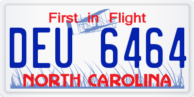 NC license plate DEU6464