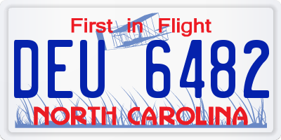 NC license plate DEU6482
