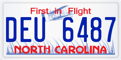 NC license plate DEU6487