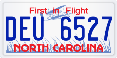 NC license plate DEU6527
