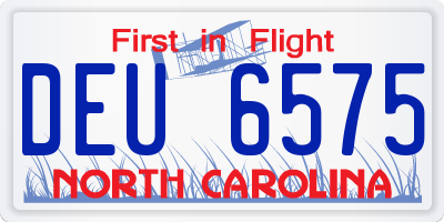 NC license plate DEU6575