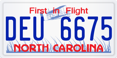 NC license plate DEU6675