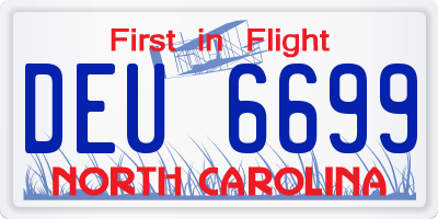 NC license plate DEU6699