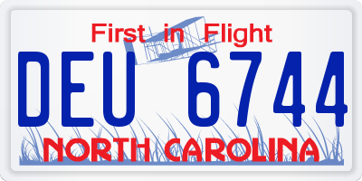 NC license plate DEU6744