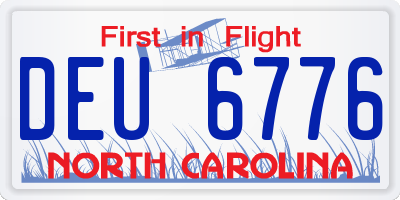 NC license plate DEU6776